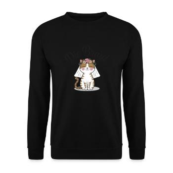 Bride Bride To Be Cat Kitten Engagement Bachelor Party - Unisex Sweatshirt - black - Front - Alina (178cm) & Michal (187cm)