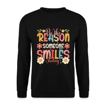 Pourquoi quelqu’un sourit de manière inspirante aujourd’hui - Sweat-shirt Unisexe - noir - Devant - Alina (178cm) & Michal (187cm)