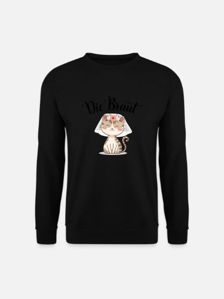 Braut Bride To Be Katze Kätzchen Verlobung JGA - Unisex Pullover - Schwarz