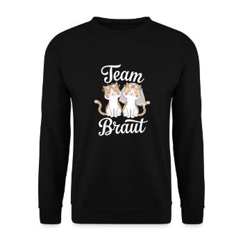 Team Bride Cat Kitten Engagement Bachelor Party - Unisex Sweatshirt - black - Front - Alina (178cm) & Michal (187cm)