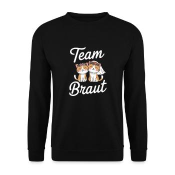 Team Bride Cat Kitten Engagement Bachelor Party - Unisex Sweatshirt - black - Front - Alina (178cm) & Michal (187cm)