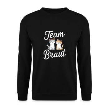 Team Bride Cat Kitten Engagement Bachelor Party - Unisex Sweatshirt - black - Front - Alina (178cm) & Michal (187cm)