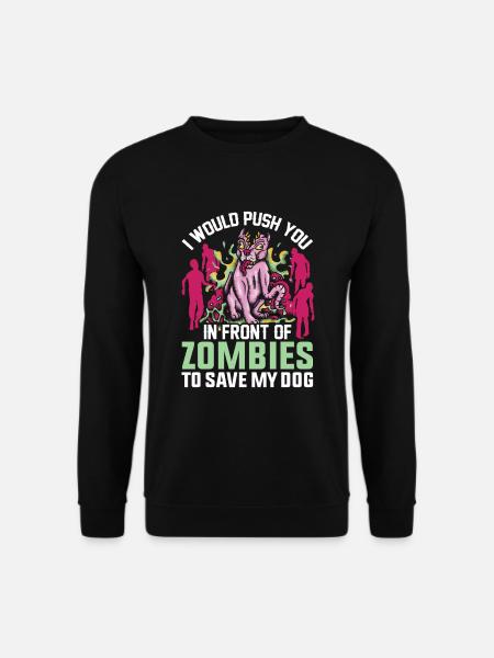 Ich Würde Dich Vor Zombies Drücken Hund Hunde - Unisex Pullover - Schwarz
