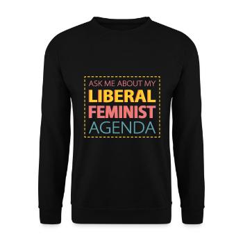 Selon mon programme féministe libéral - Sweat-shirt Unisexe - noir - Devant - Alina (178cm) & Michal (187cm)