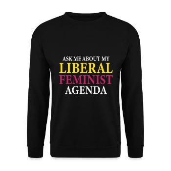 Selon mon programme féministe libéral - Sweat-shirt Unisexe - noir - Devant - Alina (178cm) & Michal (187cm)