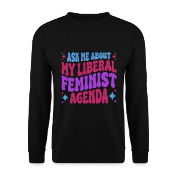 Selon mon programme féministe libéral - Sweat-shirt Unisexe - noir - Devant - Alina (178cm) & Michal (187cm)