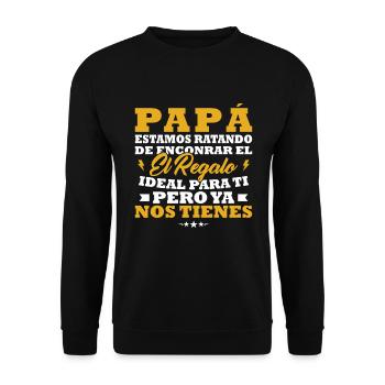 Dad, I've tried to find you the best gift - Unisex Sweatshirt - black - Front - Alina (178cm) & Michal (187cm)