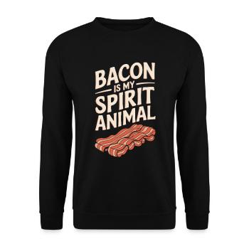 Speck Ist Mein Geisttier - Unisex Pullover - Schwarz - Vorne - Alina (178cm) & Michal (187cm)