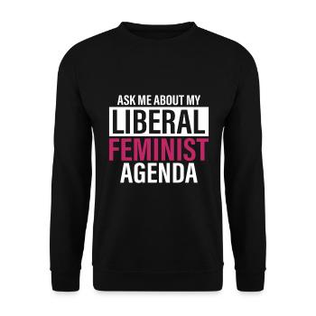 Selon mon programme féministe libéral - Sweat-shirt Unisexe - noir - Devant - Alina (178cm) & Michal (187cm)