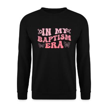 Time for my baptism First Communion - Unisex Sweatshirt - black - Front - Alina (178cm) & Michal (187cm)