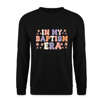 Time for my baptism First Communion - Unisex Sweatshirt - black - Front - Alina (178cm) & Michal (187cm)