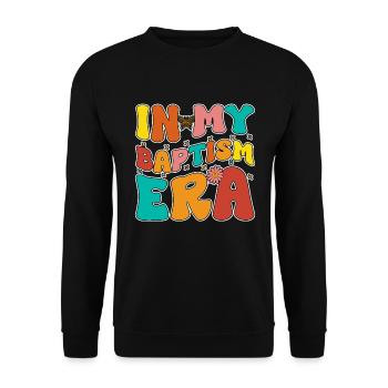Time for my baptism First Communion - Unisex Sweatshirt - black - Front - Alina (178cm) & Michal (187cm)