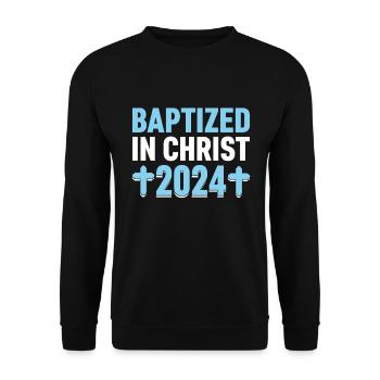 Time for my baptism First Communion - Unisex Sweatshirt - black - Front - Alina (178cm) & Michal (187cm)