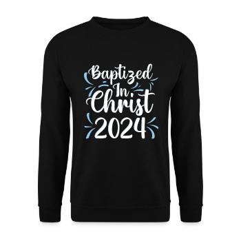 Time for my baptism First Communion - Unisex Sweatshirt - black - Front - Alina (178cm) & Michal (187cm)