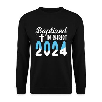 Time for my baptism First Communion - Unisex Sweatshirt - black - Front - Alina (178cm) & Michal (187cm)