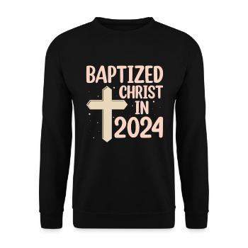 Time for my baptism First Communion - Unisex Sweatshirt - black - Front - Alina (178cm) & Michal (187cm)