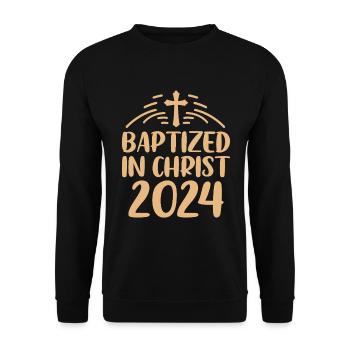 Time for my baptism First Communion - Unisex Sweatshirt - black - Front - Alina (178cm) & Michal (187cm)
