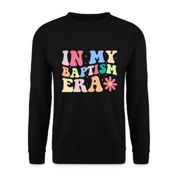 Time for my baptism First Communion - Unisex Sweatshirt - black - Front - Alina (178cm) & Michal (187cm)
