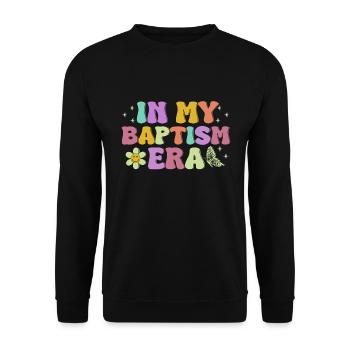 Time for my baptism First Communion - Unisex Sweatshirt - black - Front - Alina (178cm) & Michal (187cm)