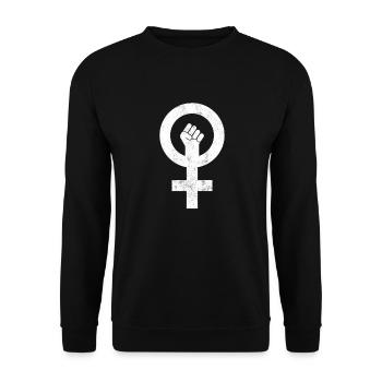 Feminism Symbol Women's Rights Girl - Unisex Sweatshirt - black - Front - Alina (178cm) & Michal (187cm)