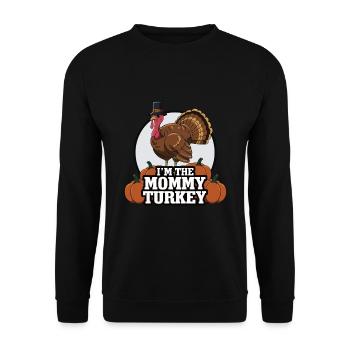 Mommy Turkey Thanksgiving - Unisex Pullover - Schwarz - Vorne - Alina (178cm) & Michal (187cm)