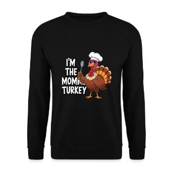 Mommy Turkey Thanksgiving - Unisex Pullover - Schwarz - Vorne - Alina (178cm) & Michal (187cm)