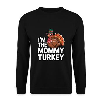 Mommy Turkey Thanksgiving - Unisex Pullover - Schwarz - Vorne - Alina (178cm) & Michal (187cm)