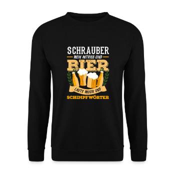 Tournevis Mon lecteur est de la bière Musique forte - Sweat-shirt Unisexe - noir - Devant - Alina (178cm) & Michal (187cm)