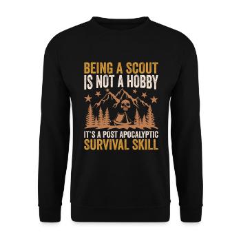 Scout Hiking Climbing Camping - Unisex Sweatshirt - black - Front - Alina (178cm) & Michal (187cm)