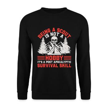 Scout Hiking Climbing Camping - Unisex Sweatshirt - black - Front - Alina (178cm) & Michal (187cm)