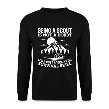 Scout Hiking Climbing Camping - Unisex Sweatshirt - black - Front - Alina (178cm) & Michal (187cm)