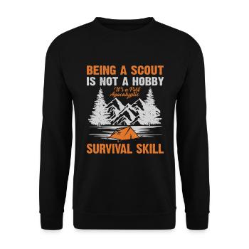 Scout Hiking Climbing Camping - Unisex Sweatshirt - black - Front - Alina (178cm) & Michal (187cm)