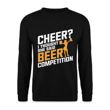 A normal father a cooler athlete - Unisex Sweatshirt - black - Front - Alina (178cm) & Michal (187cm)