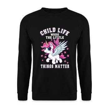 Children's life of the little things a pediatrics - Unisex Sweatshirt - black - Front - Alina (178cm) & Michal (187cm)