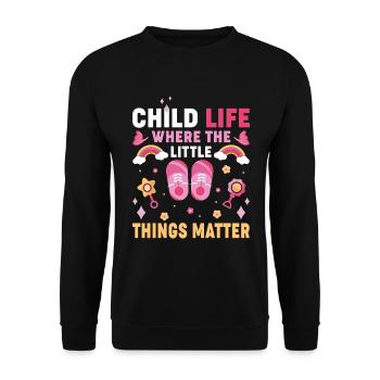 Children's life of the little things a pediatrics - Unisex Sweatshirt - black - Front - Alina (178cm) & Michal (187cm)