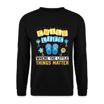 Children's life of the little things a pediatrics - Unisex Sweatshirt - black - Front - Alina (178cm) & Michal (187cm)