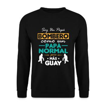 I'm a firefighter dad / Firefighter dad - Unisex Sweatshirt - black - Front - Alina (178cm) & Michal (187cm)