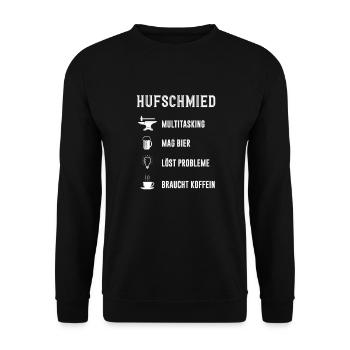 Farrier Multitasking Beer Problems Caffeine - Unisex Sweatshirt - black - Front - Alina (178cm) & Michal (187cm)