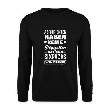 Abiturienten Haben Keine Stirnfalten Sixpacks - Unisex Pullover - Schwarz - Vorne - Alina (178cm) & Michal (187cm)