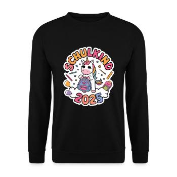 School Child 2025 School Enrollment Back to School - Unisex Sweatshirt - black - Front - Alina (178cm) & Michal (187cm)