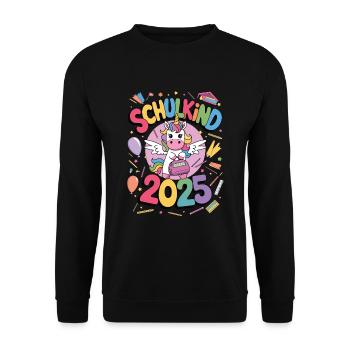 Écolier 2025 Inscription à l’école Retour à l’école - Sweat-shirt Unisexe - noir - Devant - Alina (178cm) & Michal (187cm)
