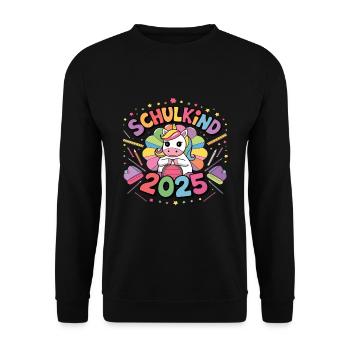 School Child 2025 School Enrollment Back to School - Unisex Sweatshirt - black - Front - Alina (178cm) & Michal (187cm)