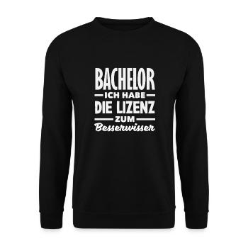 Bachelor - Unisex Pullover - Schwarz - Vorne - Alina (178cm) & Michal (187cm)