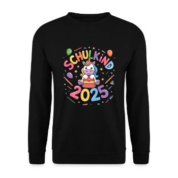 School Child 2025 School Enrollment Back to School - Unisex Sweatshirt - black - Front - Alina (178cm) & Michal (187cm)