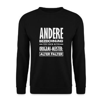 Origami Master Old Butterfly Fun - Unisex Sweatshirt - black - Front - Alina (178cm) & Michal (187cm)
