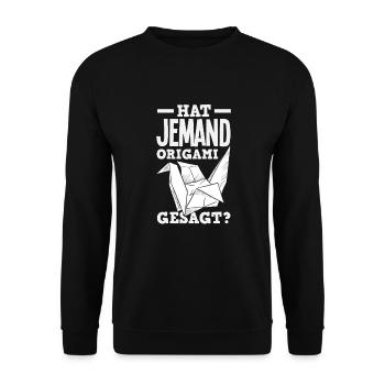 Did someone say origami crane art - Unisex Sweatshirt - black - Front - Alina (178cm) & Michal (187cm)
