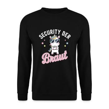 Sécurité de la mariée Licorne Enterrement de vie de garçon Chemise de groupe - Sweat-shirt Unisexe - noir - Devant - Alina (178cm) & Michal (187cm)