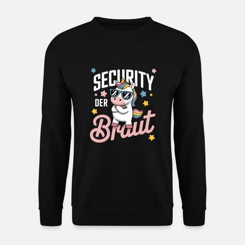 Security der Braut Einhorn JGA Gruppen Shirt - Unisex Pullover - Schwarz