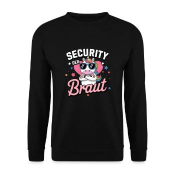 Sécurité de la mariée Licorne Enterrement de vie de garçon Chemise de groupe - Sweat-shirt Unisexe - noir - Devant - Alina (178cm) & Michal (187cm)