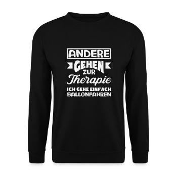 Andere Gehen Zur Therapie Ich Gehe Einfach - Unisex Pullover - Schwarz - Vorne - Alina (178cm) & Michal (187cm)